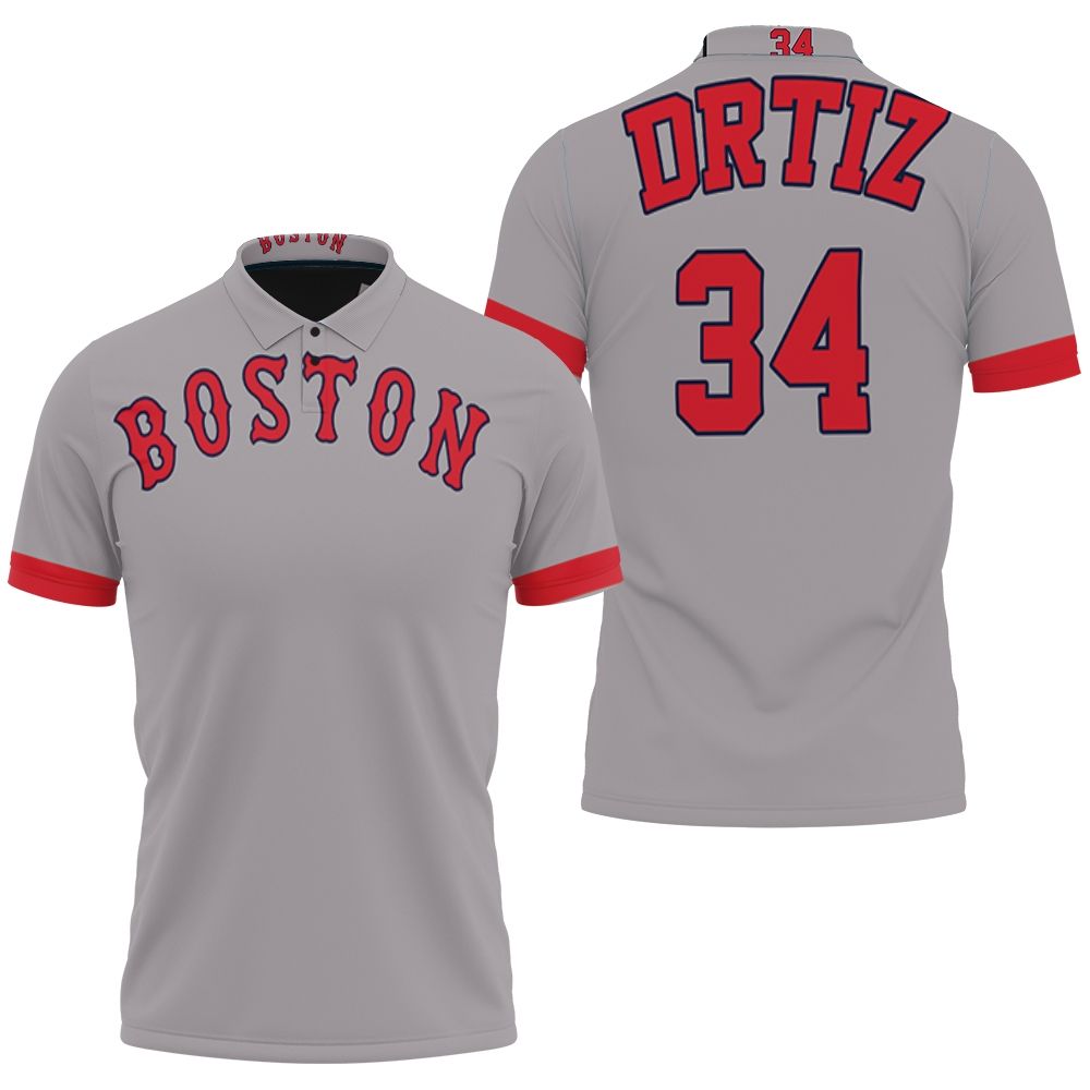 David Ortiz Boston Red Sox Player Gray 2019 Jersey Inspired Style 3D All Over Print Polo Shirt David Ortiz Boston Red Sox Player Gray 2019 Jersey Inspired Style 3D All Over Print Polo Shirt