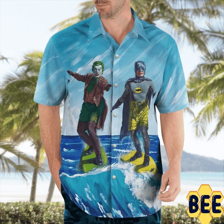 Dc Comics Batman And Joker Surfing Trending Hawaiian Shirt Dc Comics Batman And Joker Surfing Trending Hawaiian Shirt