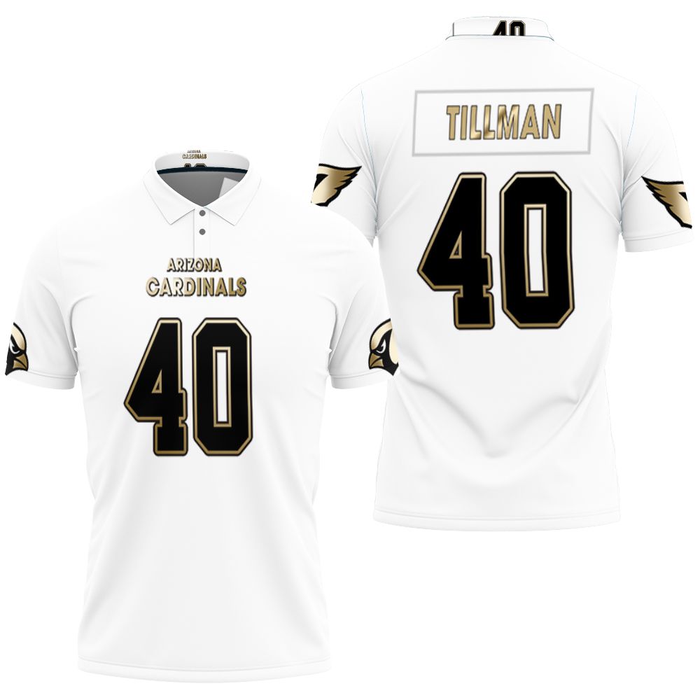 Design Arizona Cardinals Pat Tillman #40 Great Player White 100th Season Golden Edition Polo Shirt Design Arizona Cardinals Pat Tillman #40 Great Player White 100th Season Golden Edition Polo Shirt