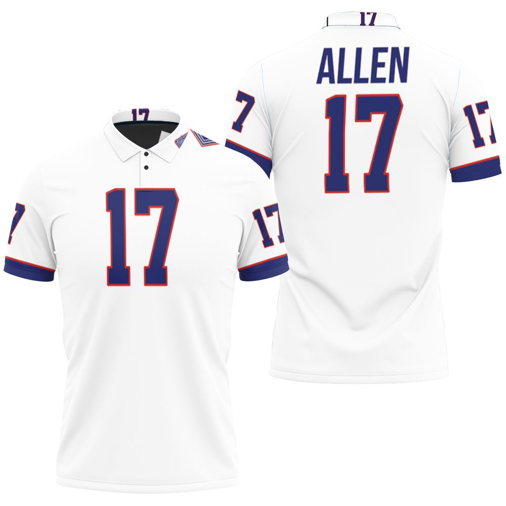 Design Buffalo Bills Josh Allen #17 Nfl Great Player American Football White Vintage Bills Fans Polo Shirt Design Buffalo Bills Josh Allen #17 Nfl Great Player American Football White Vintage Bills Fans Polo Shirt