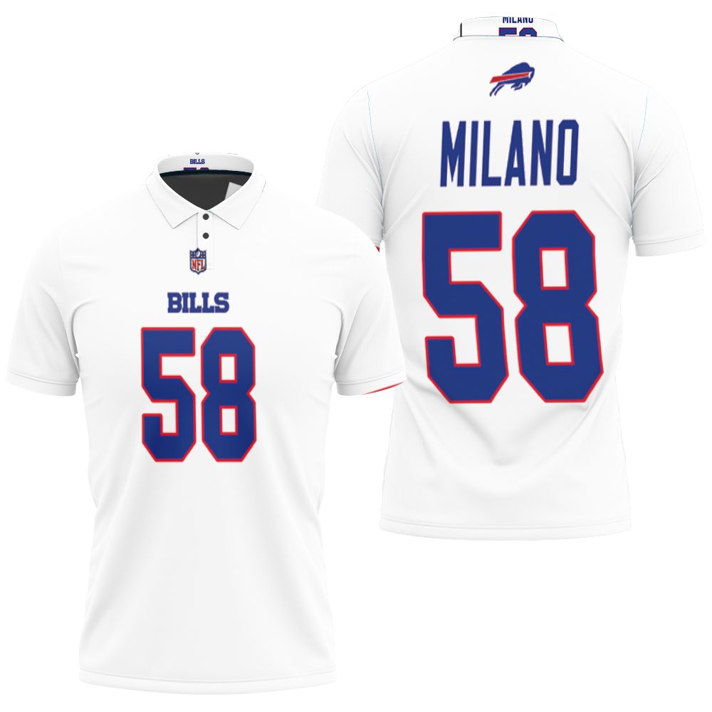 Design Buffalo Bills Matt Milano #58 Nfl Great Player American Football Team Game White Bills Fans Polo Shirt Design Buffalo Bills Matt Milano #58 Nfl Great Player American Football Team Game White Bills Fans Polo Shirt