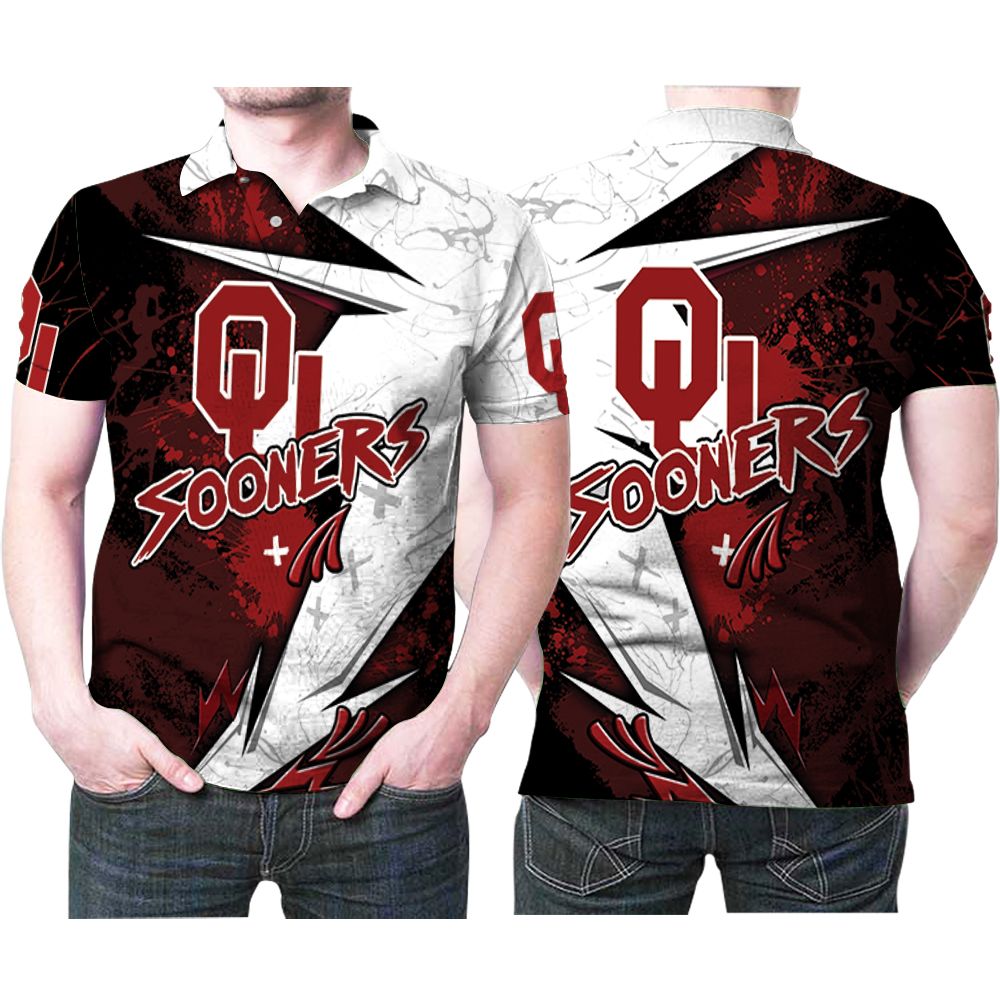 Design Oklahoma Sooners Ground Freestyle Paint Logo Printed 3D All Over Print Polo Shirt Design Oklahoma Sooners Ground Freestyle Paint Logo Printed 3D All Over Print Polo Shirt