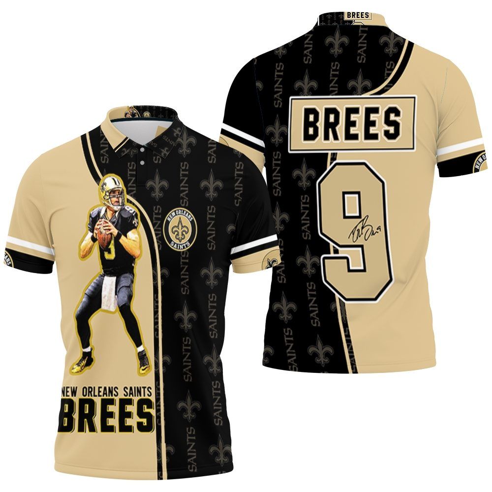 Drew Brees 9 New Orleans Saints Signature 3D All Over Print Polo Shirt Drew Brees 9 New Orleans Saints Signature 3D All Over Print Polo Shirt