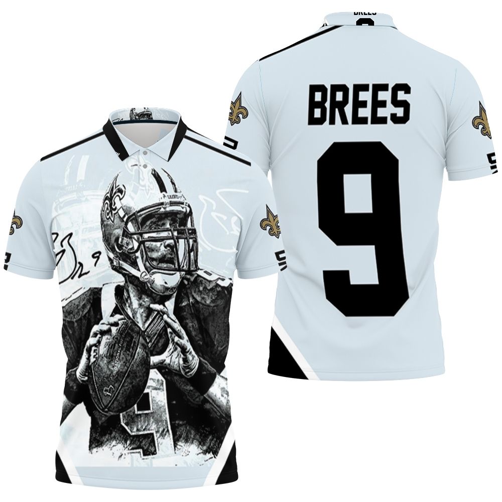 Drew Brees New Orleans Saint Signature 3D All Over Print Polo Shirt Drew Brees New Orleans Saint Signature 3D All Over Print Polo Shirt