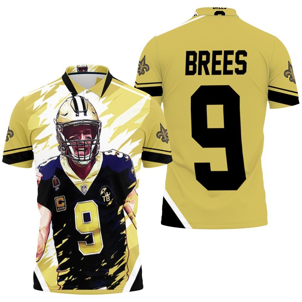 Drew Brees New Orleans Saints Artwork 3D All Over Print Polo Shirt Drew Brees New Orleans Saints Artwork 3D All Over Print Polo Shirt
