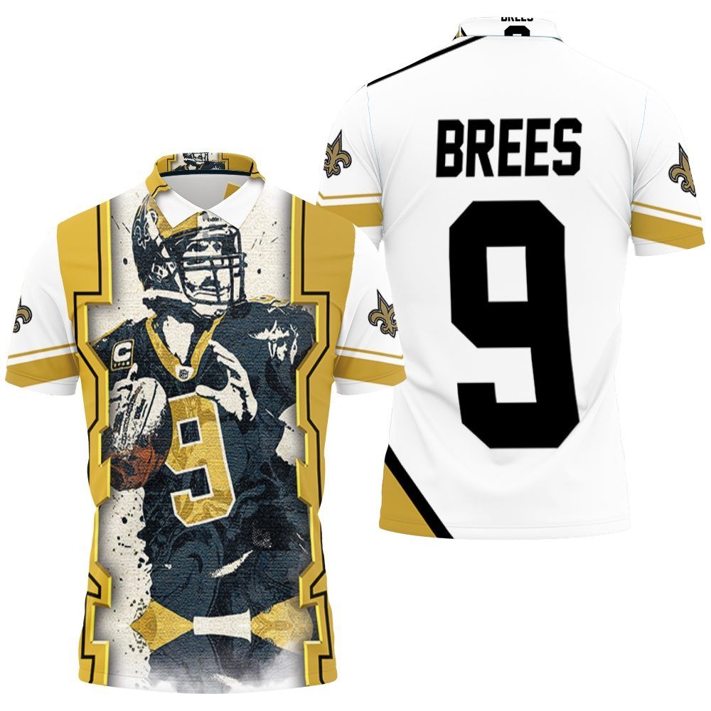 Drew Brees New Orleans Saints Paint Style 3D All Over Print Polo Shirt Drew Brees New Orleans Saints Paint Style 3D All Over Print Polo Shirt
