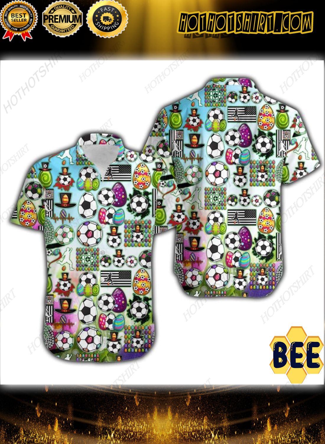 Easter Day Soccer Bunny Eggs Trending Hawaiian Shirt Easter Day Soccer Bunny Eggs Trending Hawaiian Shirt
