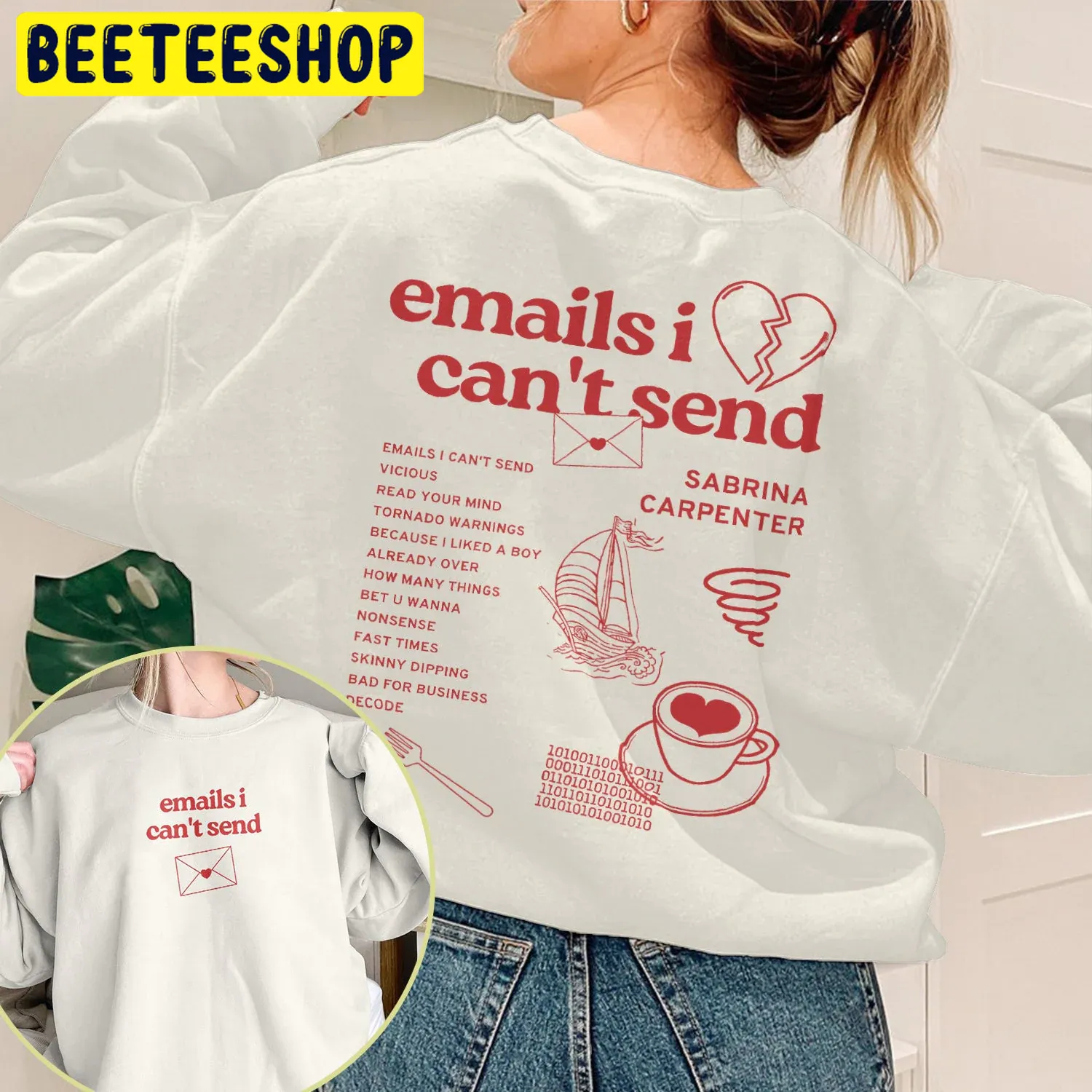 Emails I Can't Sendt Double Sided Unsiex Sweatshirt Emails I Can't Sendt Double Sided Unsiex Sweatshirt