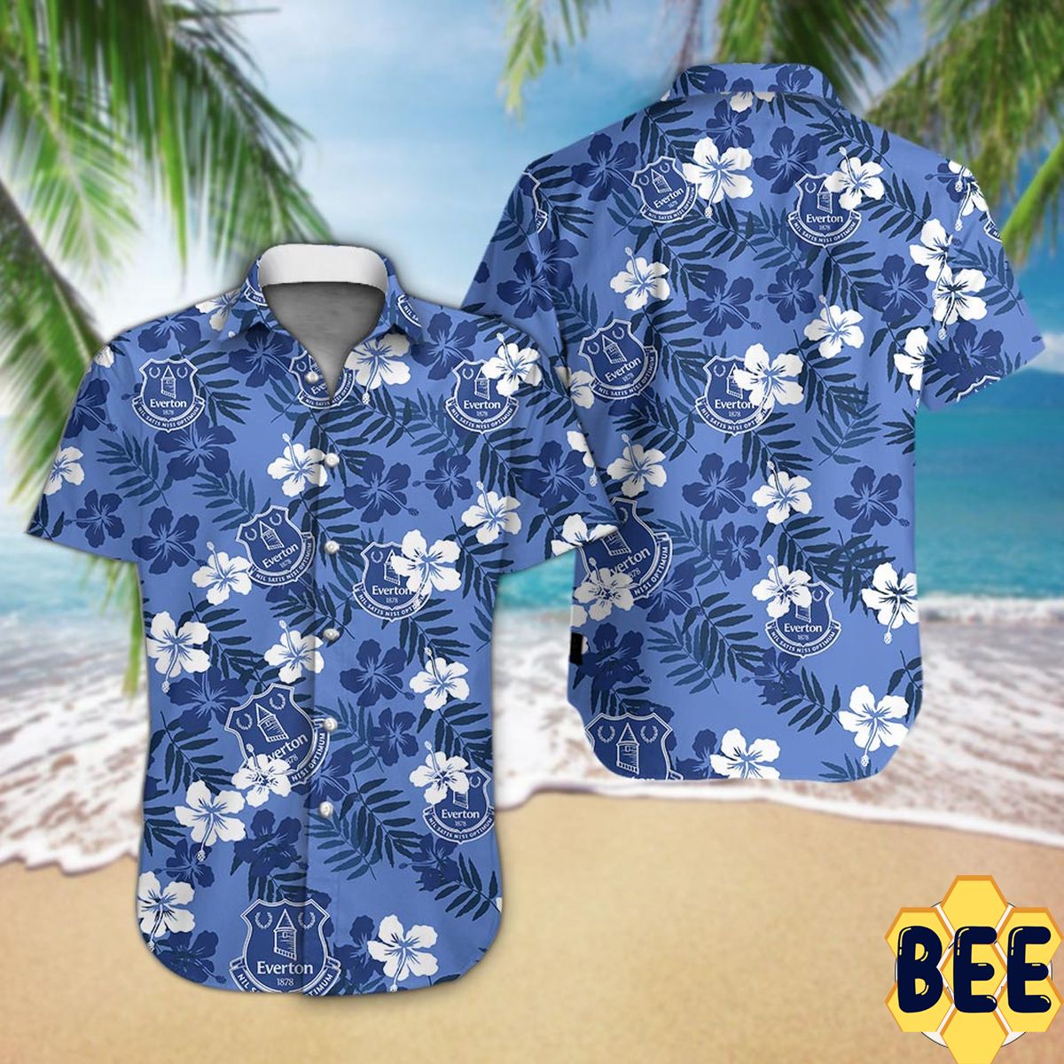 Everton F.C Tropical Flower Trending Hawaiian Shirt Everton F.C Tropical Flower Trending Hawaiian Shirt