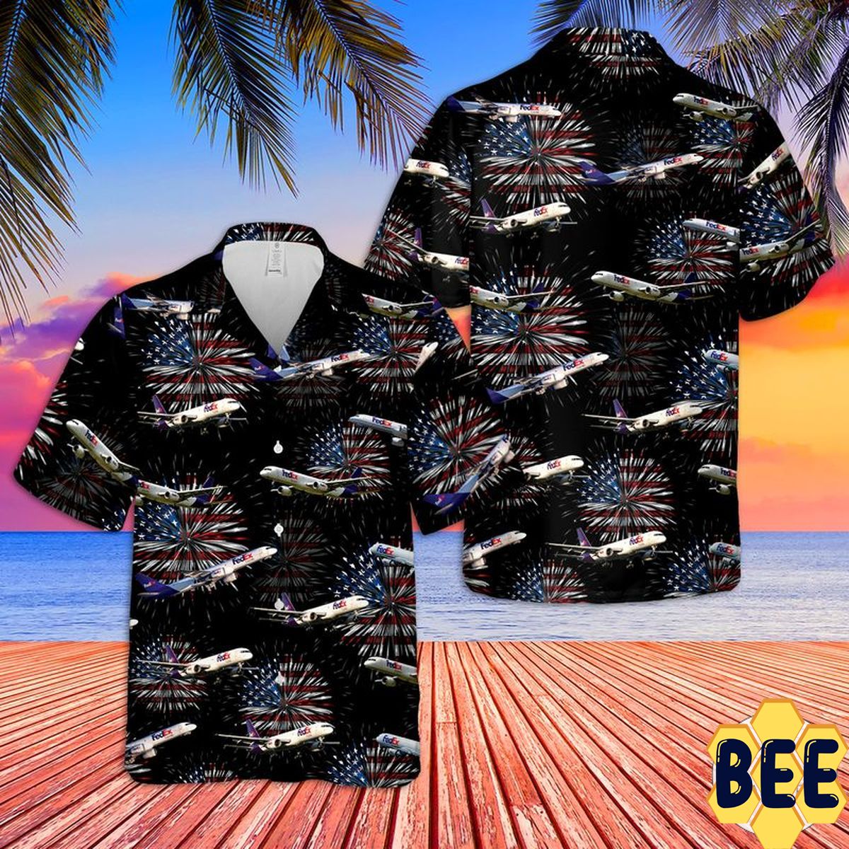 Fedex Boeing 757 4th Of July Trending Hawaiian Shirt Fedex Boeing 757 4th Of July Trending Hawaiian Shirt
