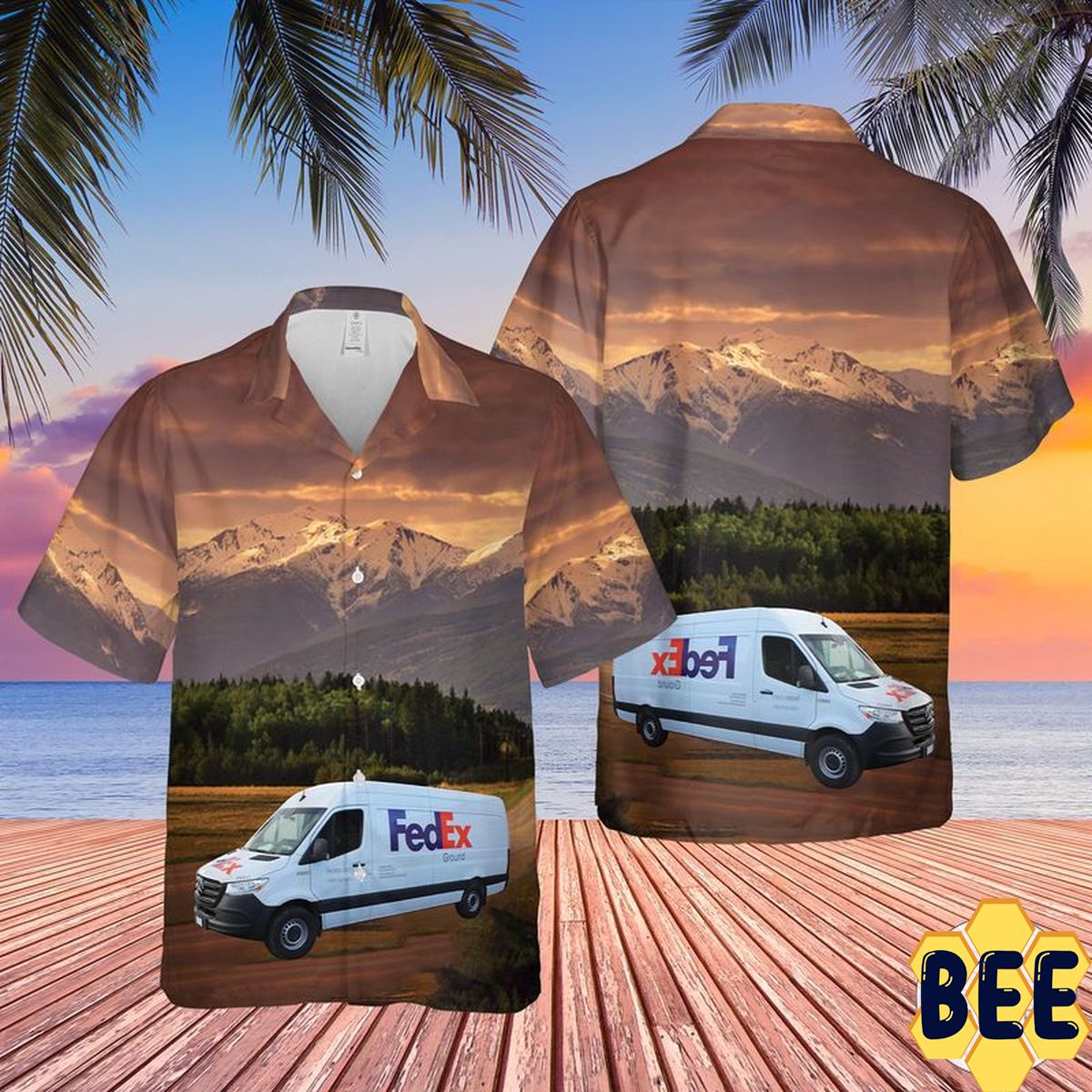 Fedex Ground Van Trending Hawaiian Shirt Fedex Ground Van Trending Hawaiian Shirt