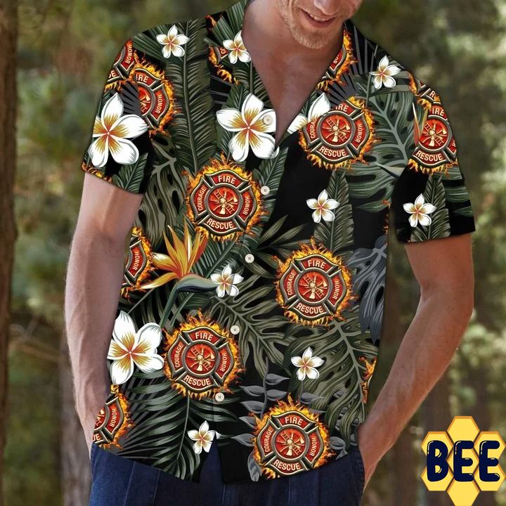 Firefighter Tropical Trending Hawaiian Shirt Firefighter Tropical Trending Hawaiian Shirt