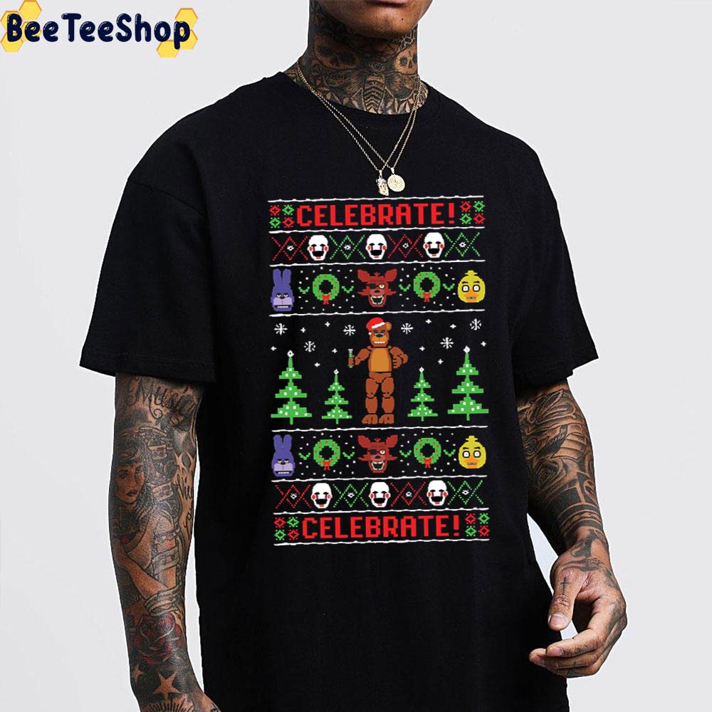 Five Nights At Freddy's Game Ugly Sweater Pattern Unisex T-Shirt Five Nights At Freddy's Game Ugly Sweater Pattern Unisex T-Shirt