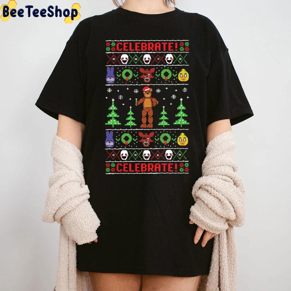 Five Nights At Freddy's Game Ugly Sweater Pattern Unisex T-Shirt Five Nights At Freddy's Game Ugly Sweater Pattern Unisex T-Shirt