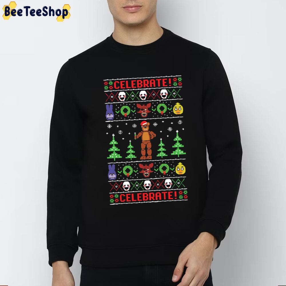 Five Nights At Freddy's Game Ugly Sweater Pattern Unisex T-Shirt Five Nights At Freddy's Game Ugly Sweater Pattern Unisex T-Shirt