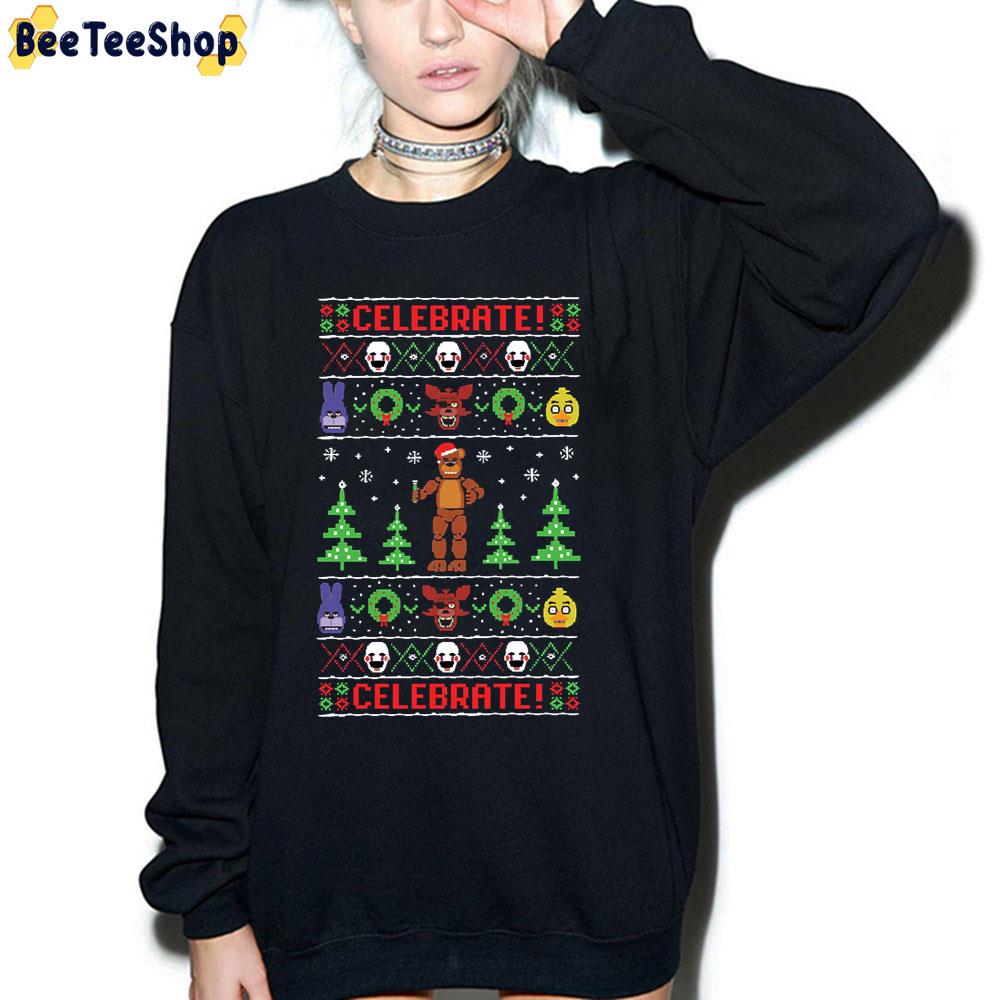 Five Nights At Freddy's Game Ugly Sweater Pattern Unisex T-Shirt Five Nights At Freddy's Game Ugly Sweater Pattern Unisex T-Shirt