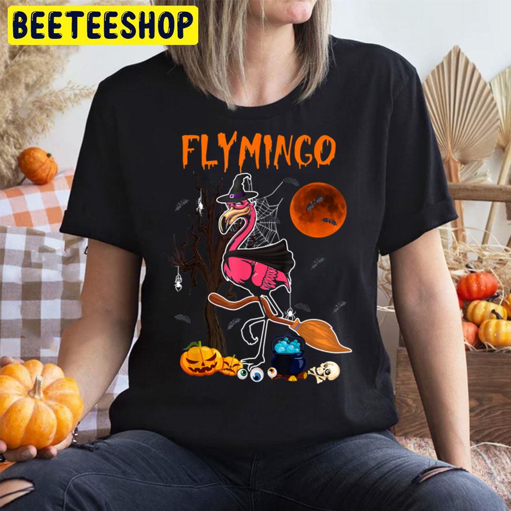 Flamingo Witch And Pumpkin Halloween Trending Unisex T-Shirt Flamingo Witch And Pumpkin Halloween Trending Unisex T-Shirt