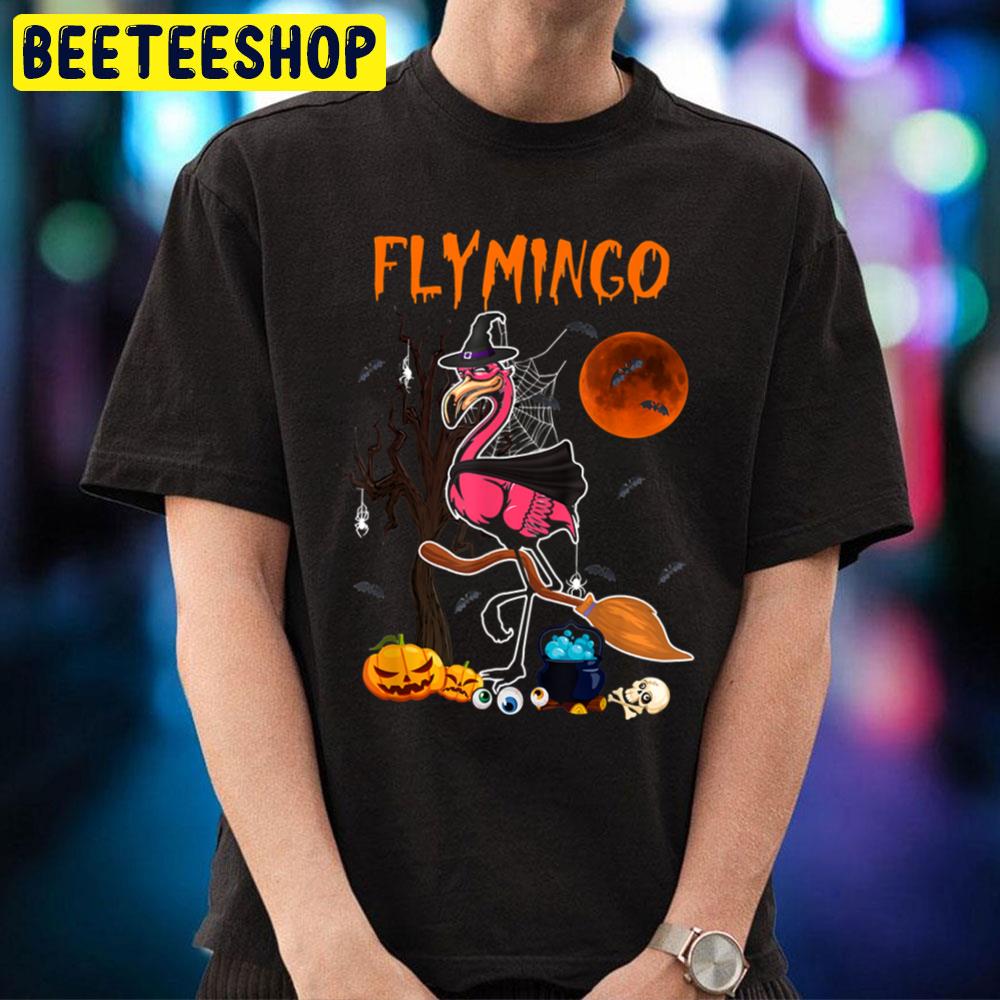 Flamingo Witch And Pumpkin Halloween Trending Unisex T-Shirt Flamingo Witch And Pumpkin Halloween Trending Unisex T-Shirt
