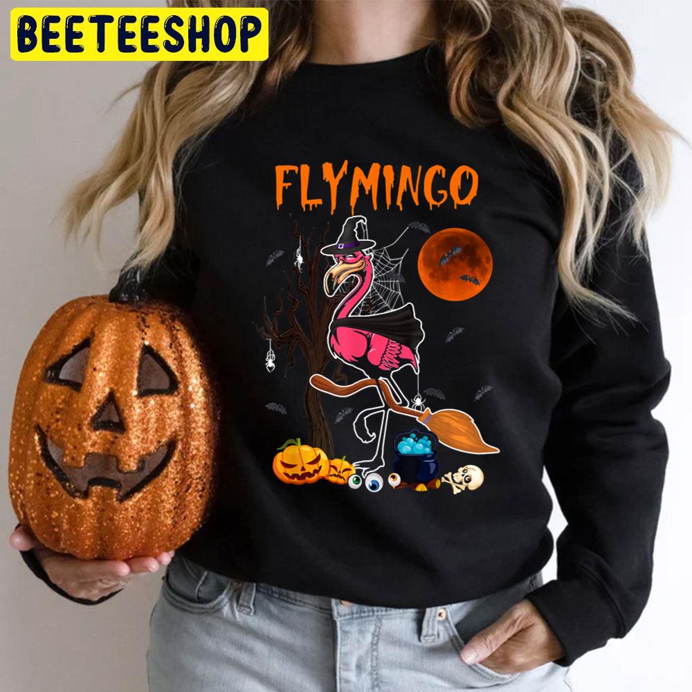Flamingo Witch And Pumpkin Halloween Trending Unisex T-Shirt Flamingo Witch And Pumpkin Halloween Trending Unisex T-Shirt