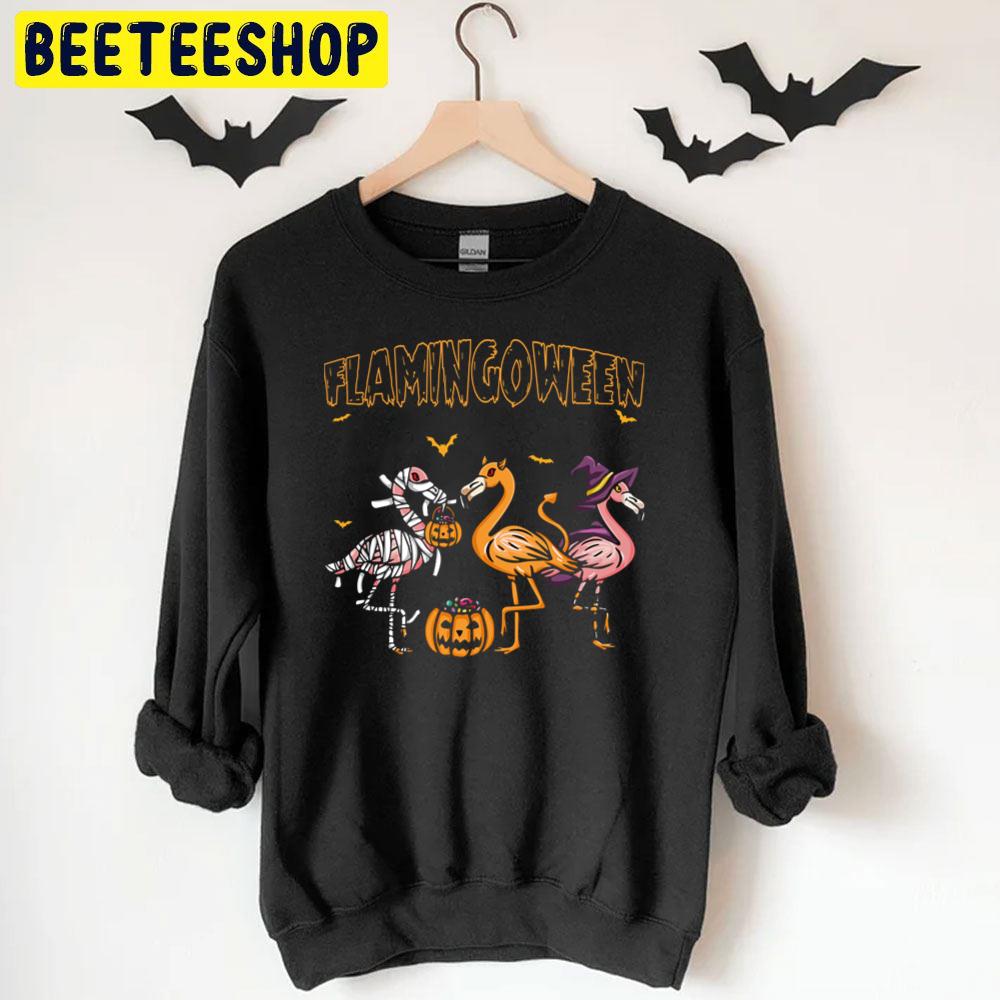 Flamingoween Pumpkin Skeleton Halloween Trending Unisex T-Shirt Flamingoween Pumpkin Skeleton Halloween Trending Unisex T-Shirt