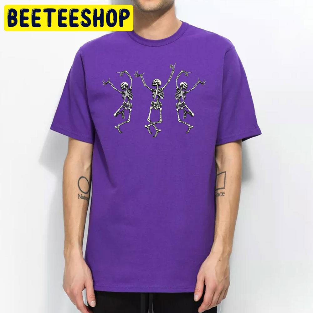 Funny Dancing Skeletons Halloween Trending Unisex T-Shirt Funny Dancing Skeletons Halloween Trending Unisex T-Shirt