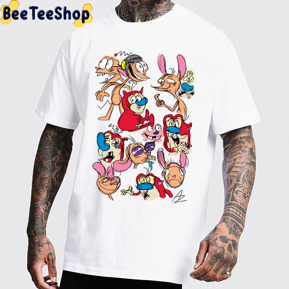 Funny Draw Art The Ren And Stimpy Show Trending Unisex T-Shirt Funny Draw Art The Ren And Stimpy Show Trending Unisex T-Shirt