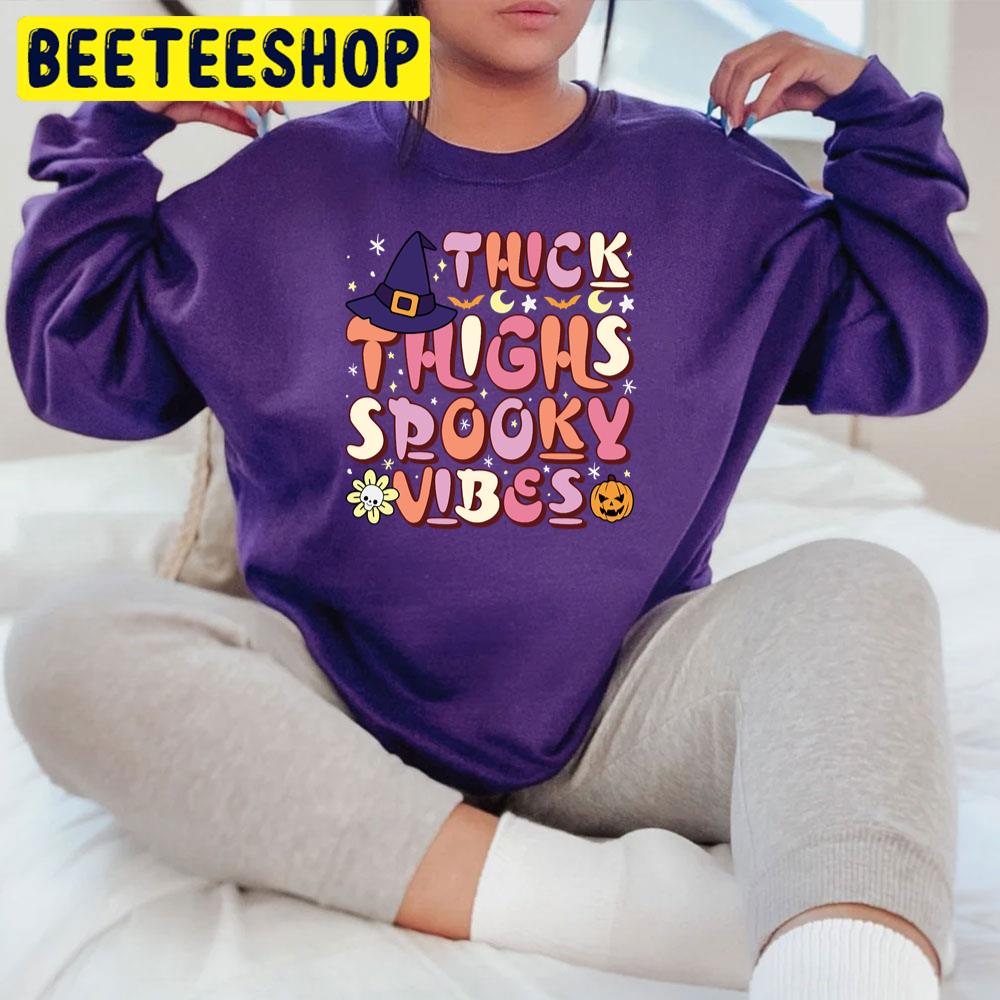 Funny Retro Thick Thighs Spooky Vibes Halloween Trending Unisex T-Shirt Funny Retro Thick Thighs Spooky Vibes Halloween Trending Unisex T-Shirt