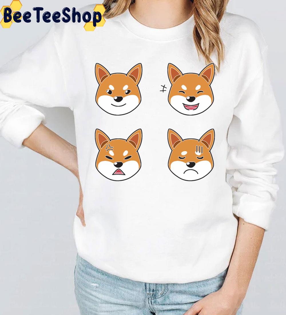 Funny Shiba Inu Dog Cartoon Faces Trending Unisex T-Shirt Funny Shiba Inu Dog Cartoon Faces Trending Unisex T-Shirt