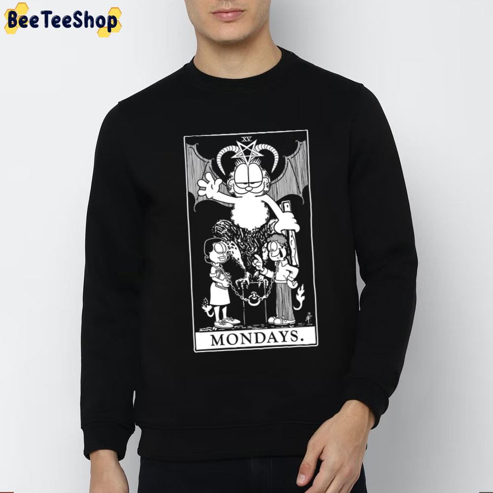 Garfield Tarot Mondays White Art Unisex T-Shirt Garfield Tarot Mondays White Art Unisex T-Shirt