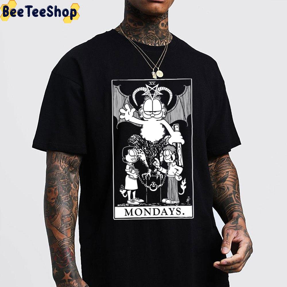 Garfield Tarot Mondays White Art Unisex T-Shirt Garfield Tarot Mondays White Art Unisex T-Shirt
