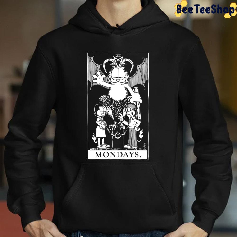 Garfield Tarot Mondays White Art Unisex T-Shirt Garfield Tarot Mondays White Art Unisex T-Shirt