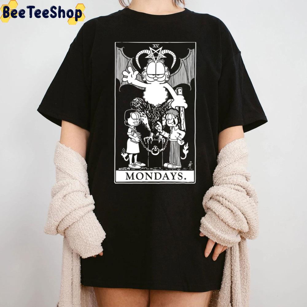 Garfield Tarot Mondays White Art Unisex T-Shirt Garfield Tarot Mondays White Art Unisex T-Shirt