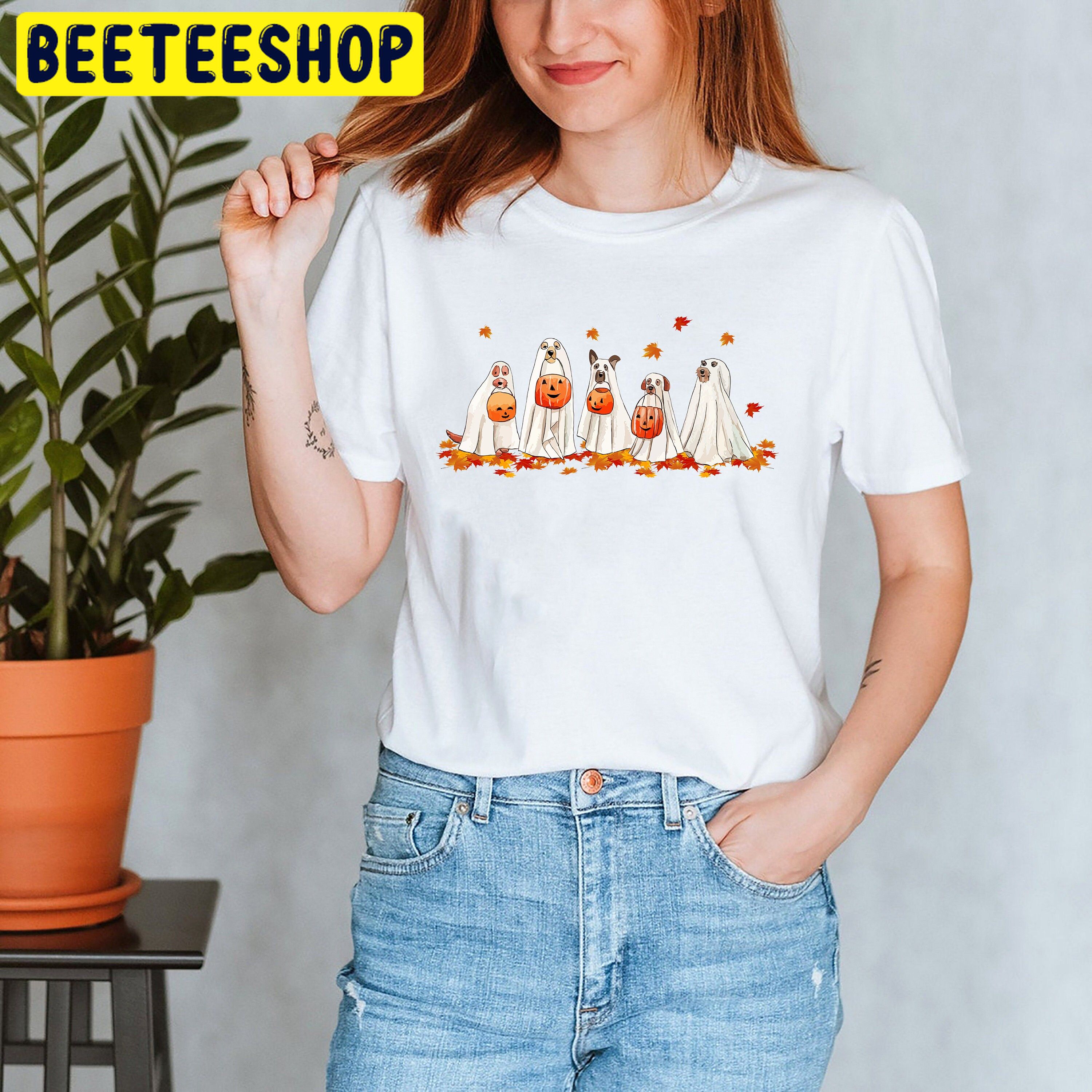 Ghost Dog Trick Or Treat Spooky Season Halloween Trending Unisex Shirt Ghost Dog Trick Or Treat Spooky Season Halloween Trending Unisex Shirt