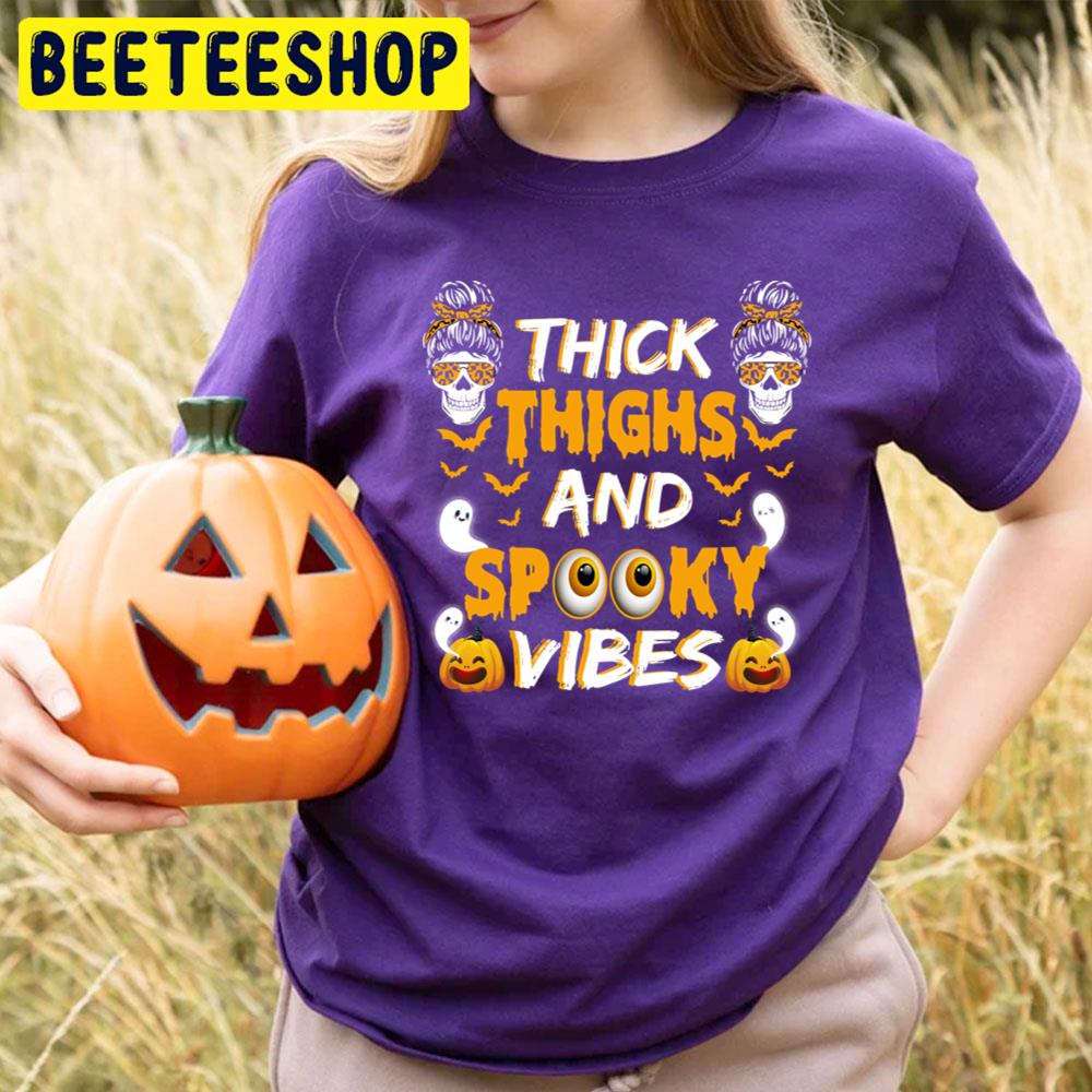 Girl Skull Boo And Pumpkin Thick Thighs And Spooky Vibes Halloween Trending Unisex T-Shirt Girl Skull Boo And Pumpkin Thick Thighs And Spooky Vibes Halloween Trending Unisex T-Shirt