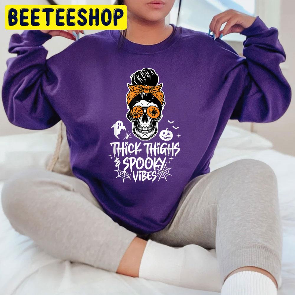 Girl Skull Thick Thighs And Spooky Vibes Halloween Trending Unisex T-Shirt Girl Skull Thick Thighs And Spooky Vibes Halloween Trending Unisex T-Shirt