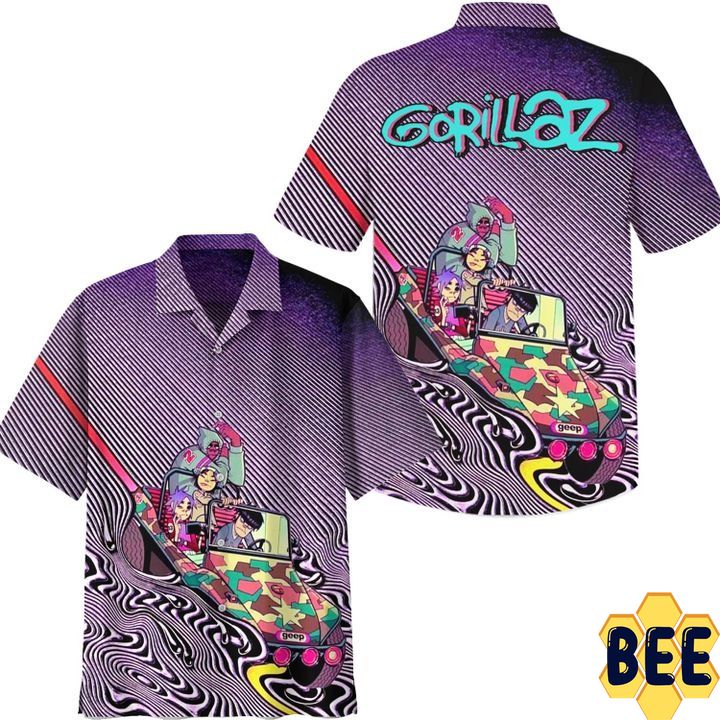 Gorillaz Psychedelia Button Up Trending Hawaiian Shirt Gorillaz Psychedelia Button Up Trending Hawaiian Shirt