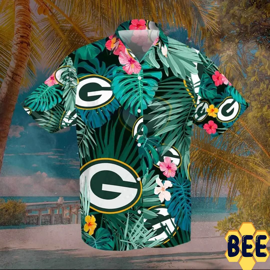 Green Bay Packers Tropical Flower Trending Hawaiian Shirt Green Bay Packers Tropical Flower Trending Hawaiian Shirt