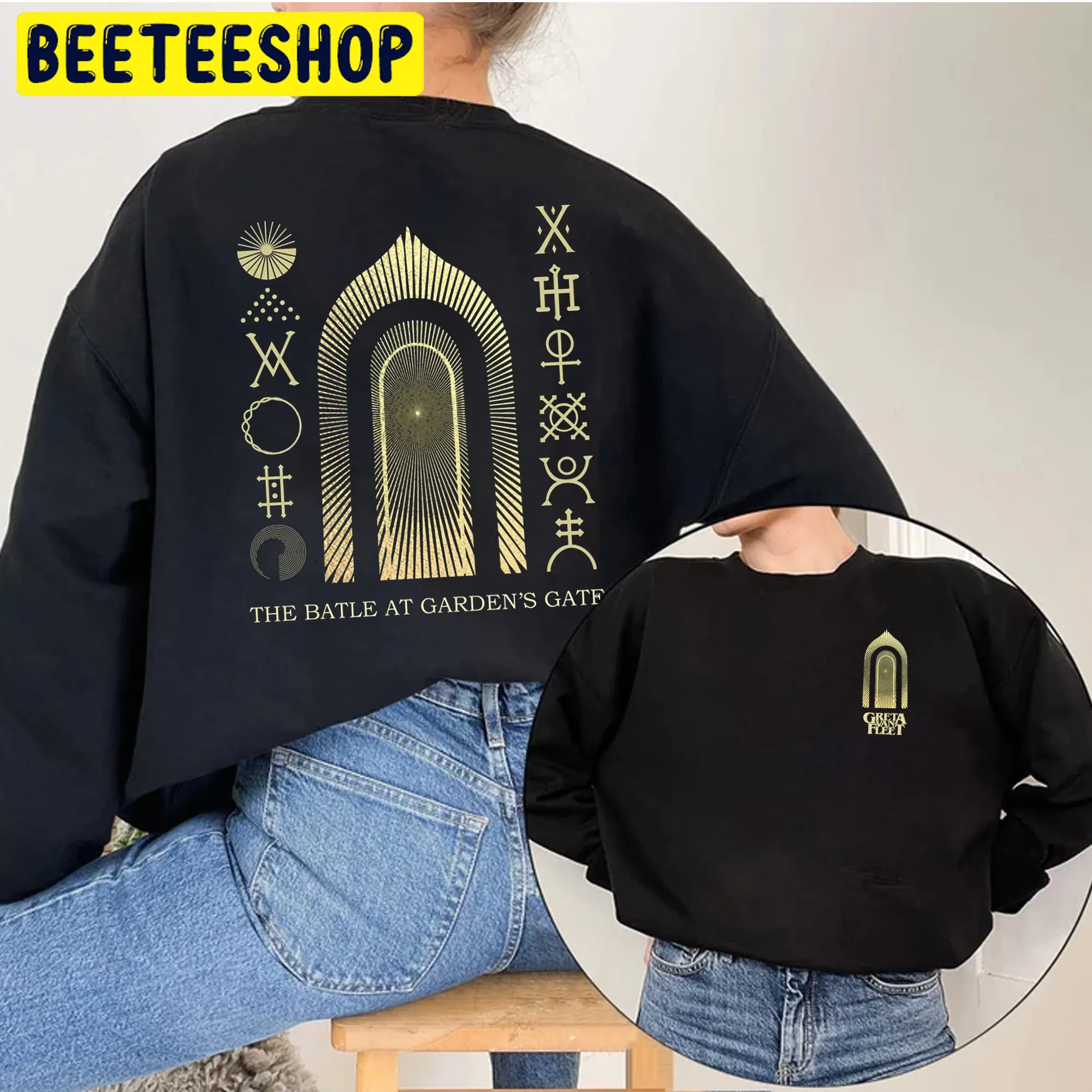 Greta Van Fleet The Battle At Garden Gate Double Sided Unsiex Sweatshirt Greta Van Fleet The Battle At Garden Gate Double Sided Unsiex Sweatshirt