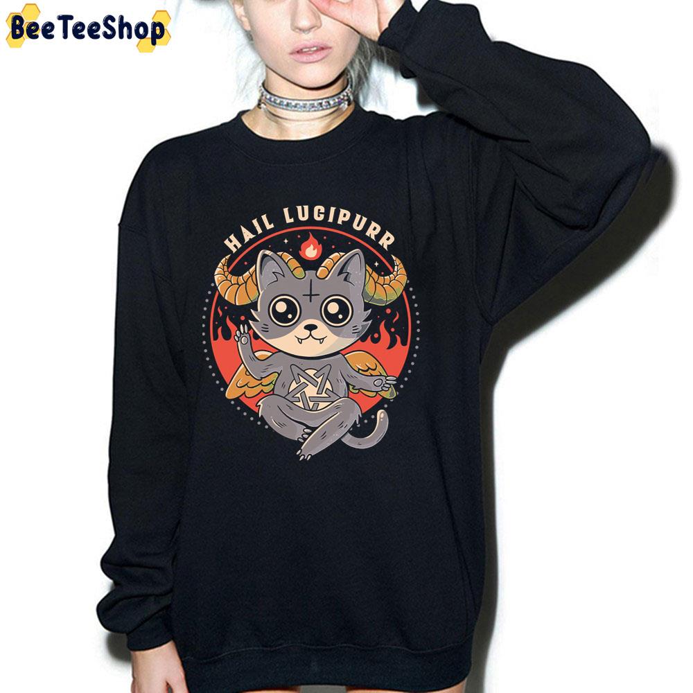 Hail Lucipurr Cute Baphomet Cat Unisex T-Shirt Hail Lucipurr Cute Baphomet Cat Unisex T-Shirt