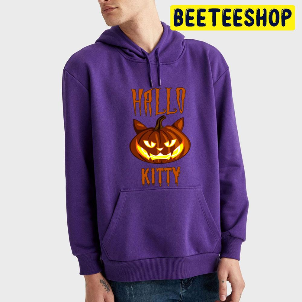 Hallo Kitty Cartoon Design Halloween Trending Unisex T-Shirt Hallo Kitty Cartoon Design Halloween Trending Unisex T-Shirt