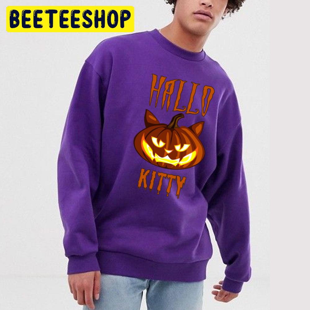 Hallo Kitty Cartoon Design Halloween Trending Unisex T-Shirt Hallo Kitty Cartoon Design Halloween Trending Unisex T-Shirt