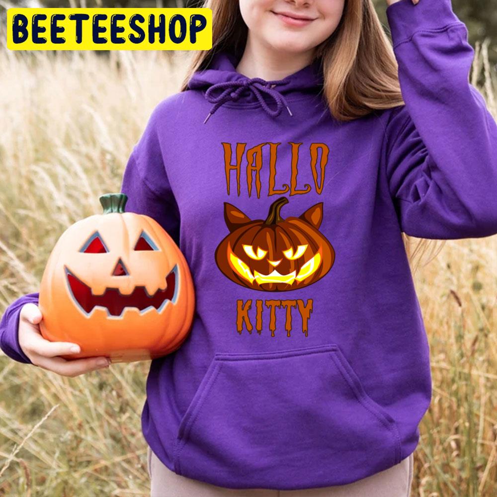 Hallo Kitty Cartoon Design Halloween Trending Unisex T-Shirt Hallo Kitty Cartoon Design Halloween Trending Unisex T-Shirt