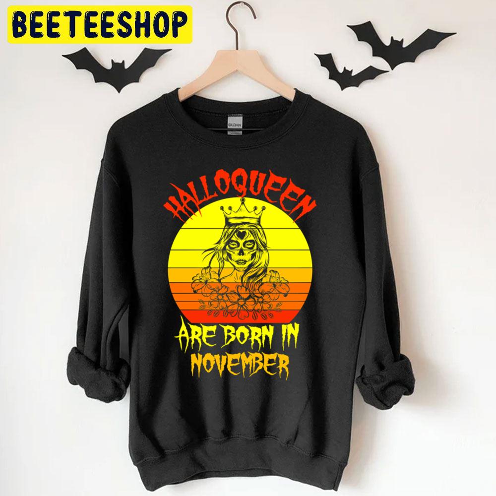 Halloqueens Are Born In October Retro Art Halloween Trending Unisex T-Shirt Halloqueens Are Born In October Retro Art Halloween Trending Unisex T-Shirt