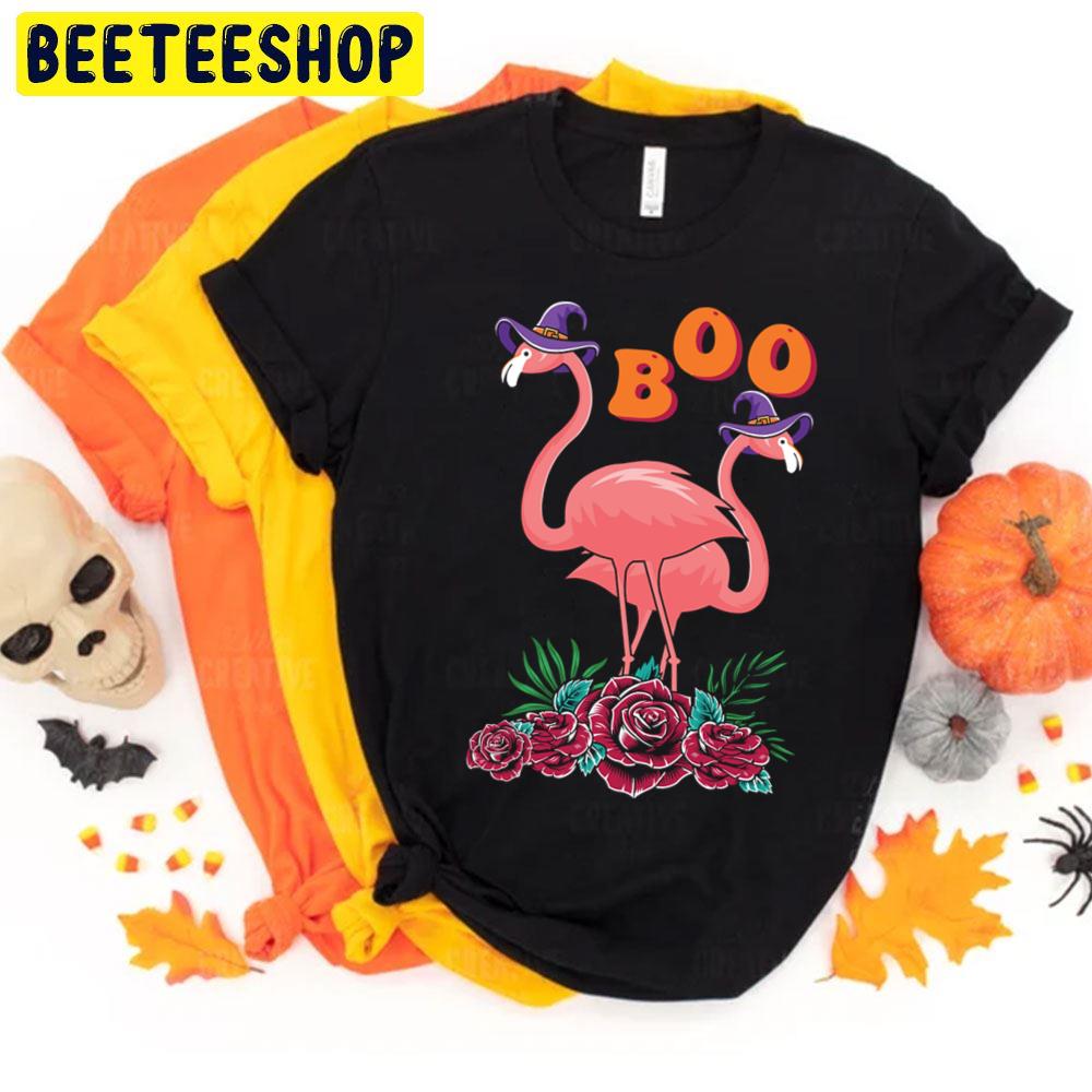 Halloween Flamingo Boo Flower Trending Unisex T-Shirt Halloween Flamingo Boo Flower Trending Unisex T-Shirt