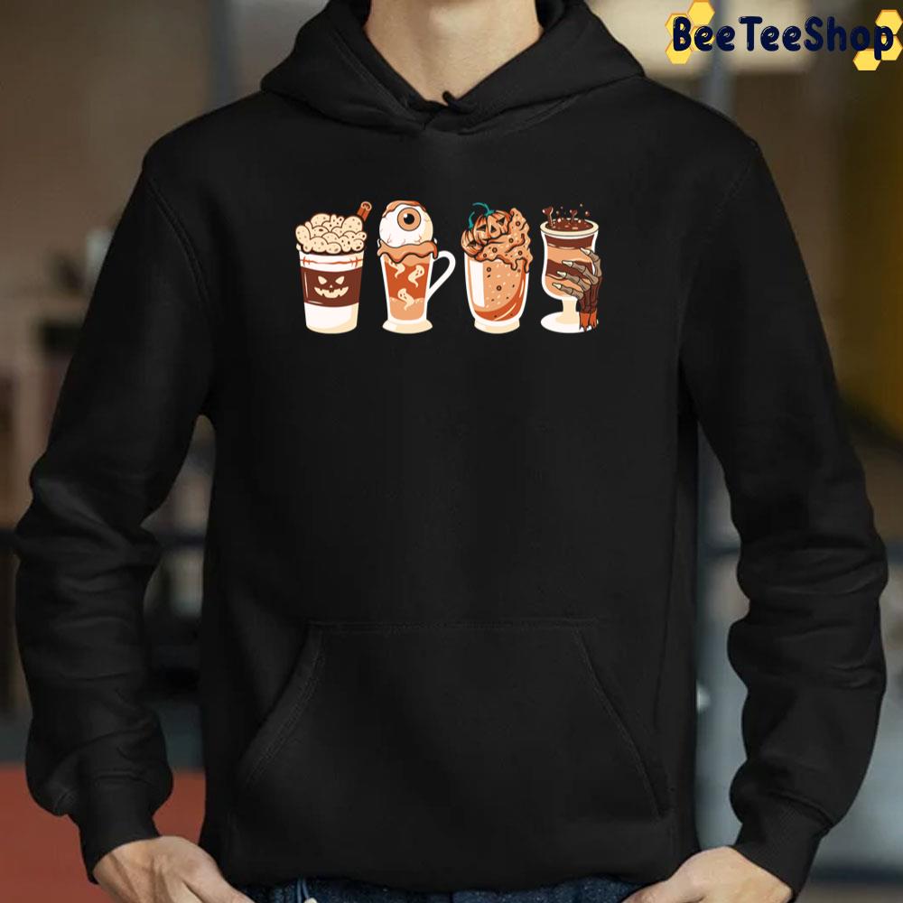 Halloween Horror Coffee Ghost Pumpkin And Skeleton Trending Unisex T-Shirt Halloween Horror Coffee Ghost Pumpkin And Skeleton Trending Unisex T-Shirt