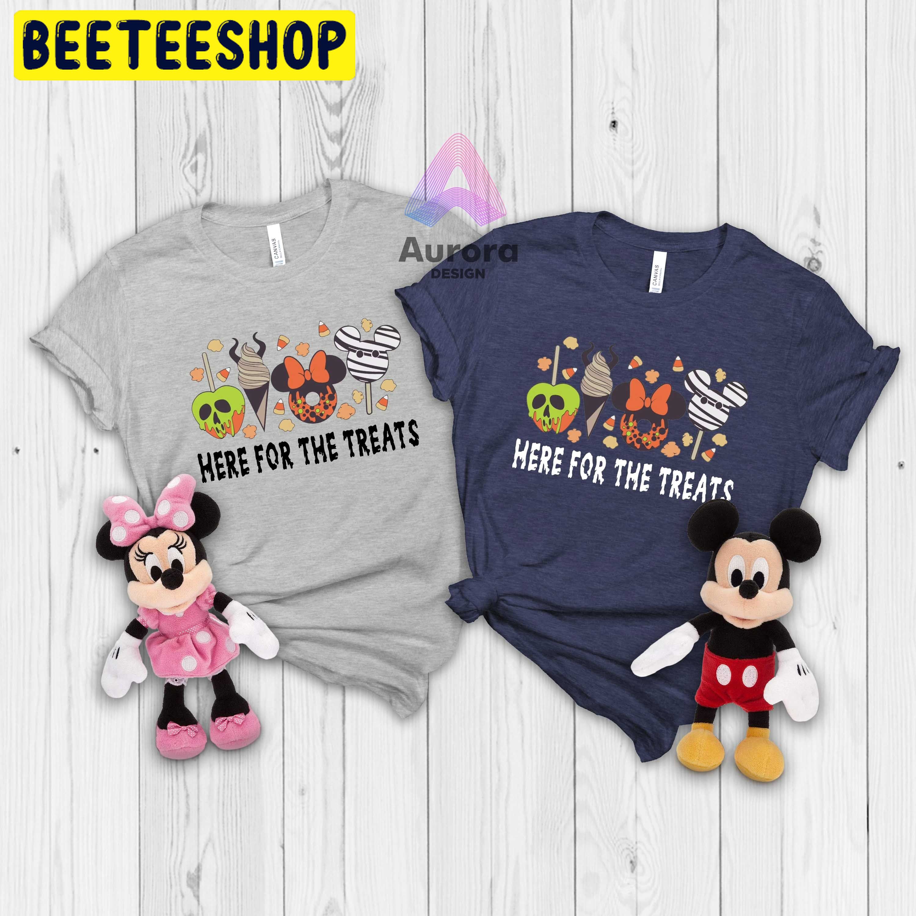 Here For The Treats Mickey Disney Halloween Family Trending Unisex Shirt Here For The Treats Mickey Disney Halloween Family Trending Unisex Shirt