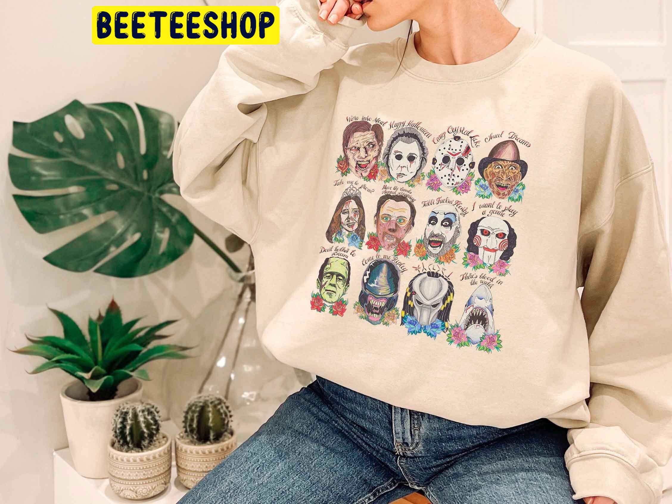 Horror Movie Characters Vintage Halloween Unisex Sweatshirt Horror Movie Characters Vintage Halloween Unisex Sweatshirt