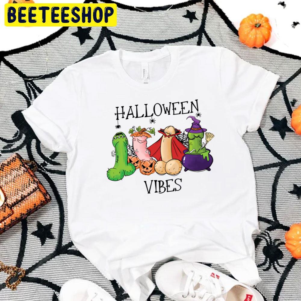 Humor Adult Halloween Vibes Pumpkin Witch And Vampire Trending Unisex T-Shirt Humor Adult Halloween Vibes Pumpkin Witch And Vampire Trending Unisex T-Shirt