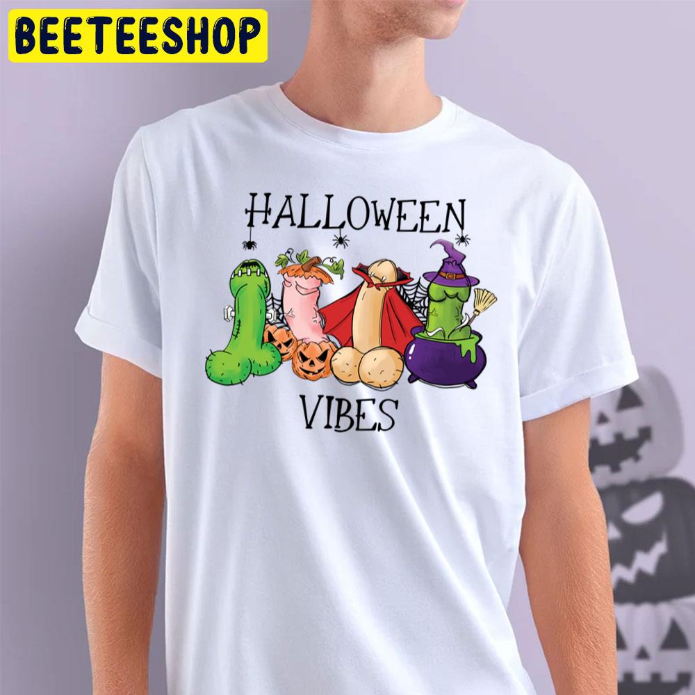 Humor Adult Halloween Vibes Pumpkin Witch And Vampire Trending Unisex T-Shirt Humor Adult Halloween Vibes Pumpkin Witch And Vampire Trending Unisex T-Shirt