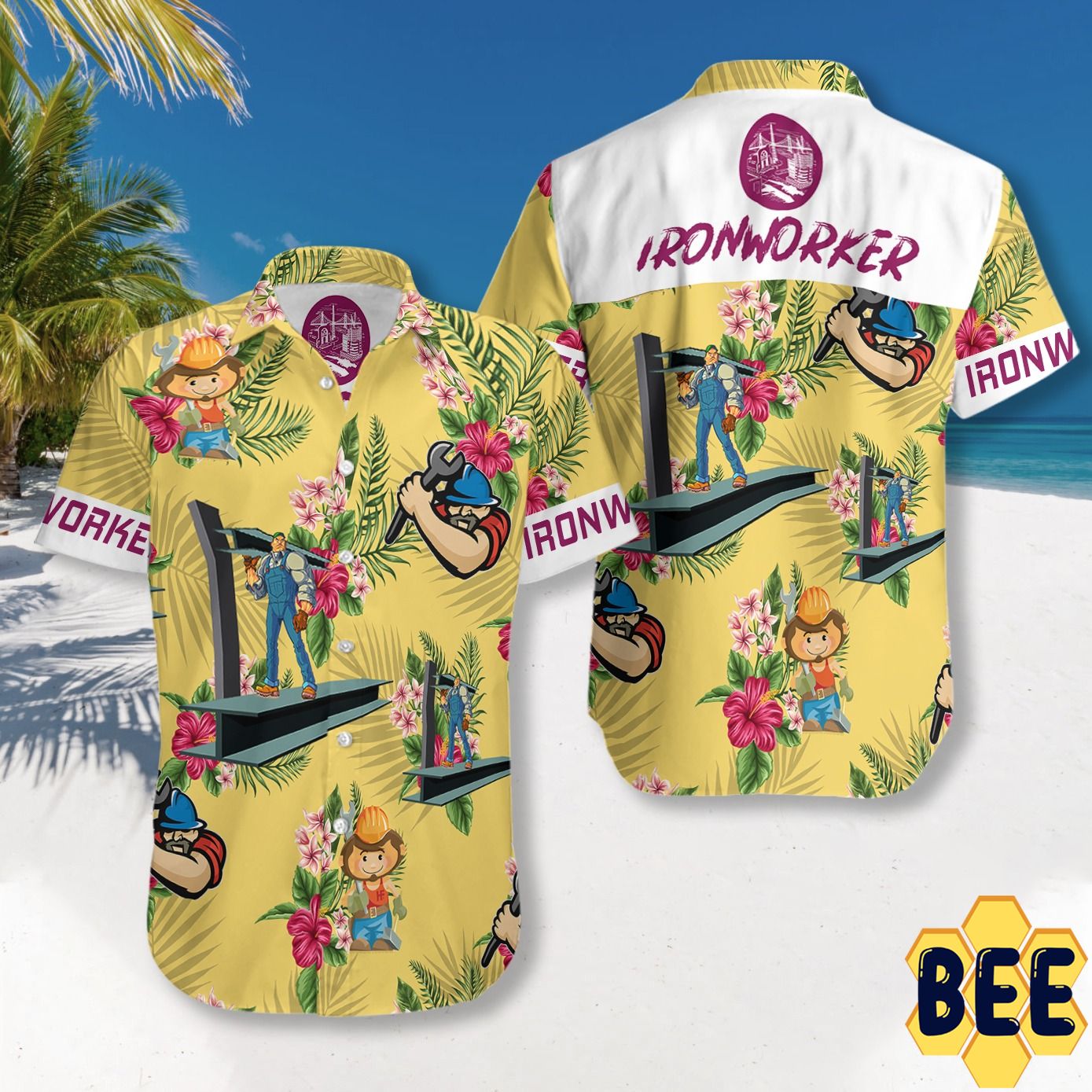 Ironworker Tropical Flower Trending Hawaiian Shirt Ironworker Tropical Flower Trending Hawaiian Shirt